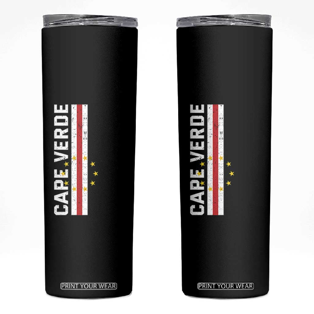 Cabo Verde Pride Vintage Jersey Cape Verdean Flag Skinny Tumbler