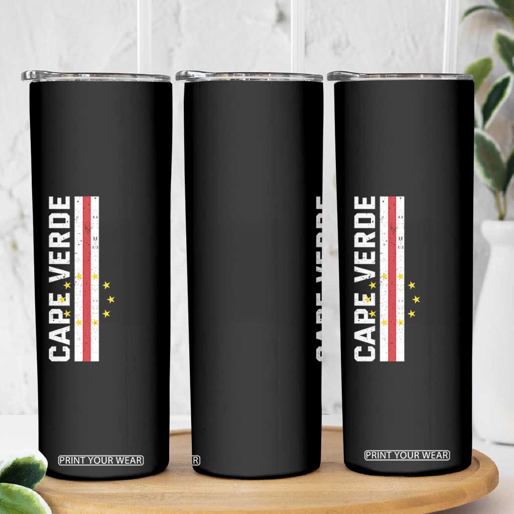 Cabo Verde Pride Vintage Jersey Cape Verdean Flag Skinny Tumbler