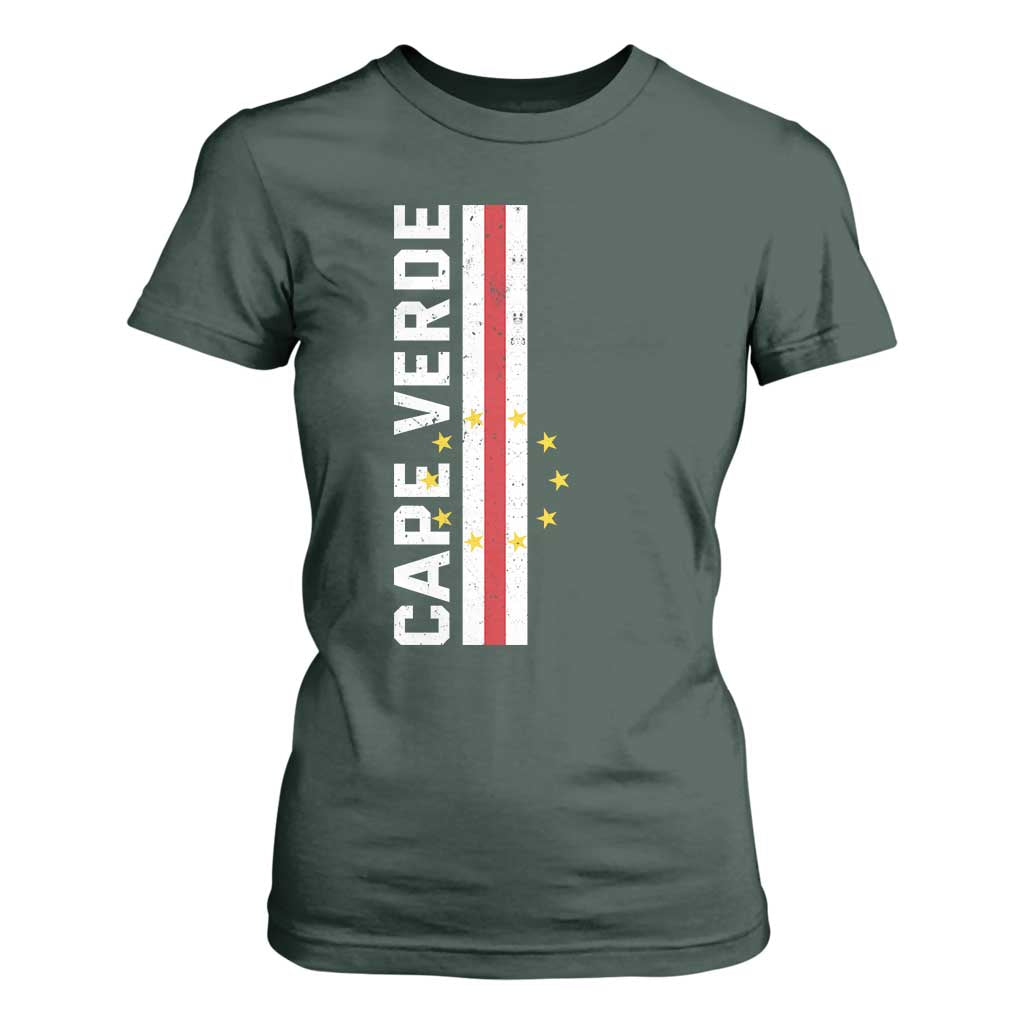 Cabo Verde Pride Vintage Jersey Cape Verdean Flag T Shirt For Women