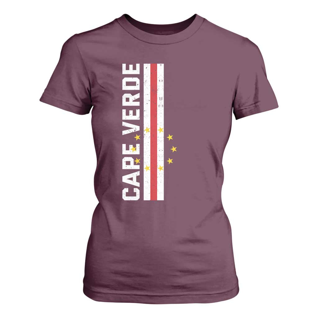 Cabo Verde Pride Vintage Jersey Cape Verdean Flag T Shirt For Women