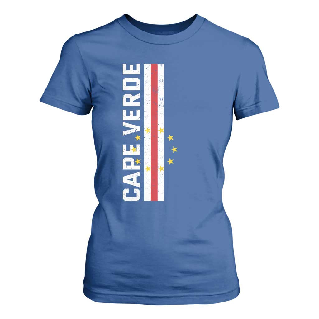 Cabo Verde Pride Vintage Jersey Cape Verdean Flag T Shirt For Women
