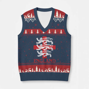England Three Lions Symbol English Pride Souvenir V-Neck Knit Sweater Vest
