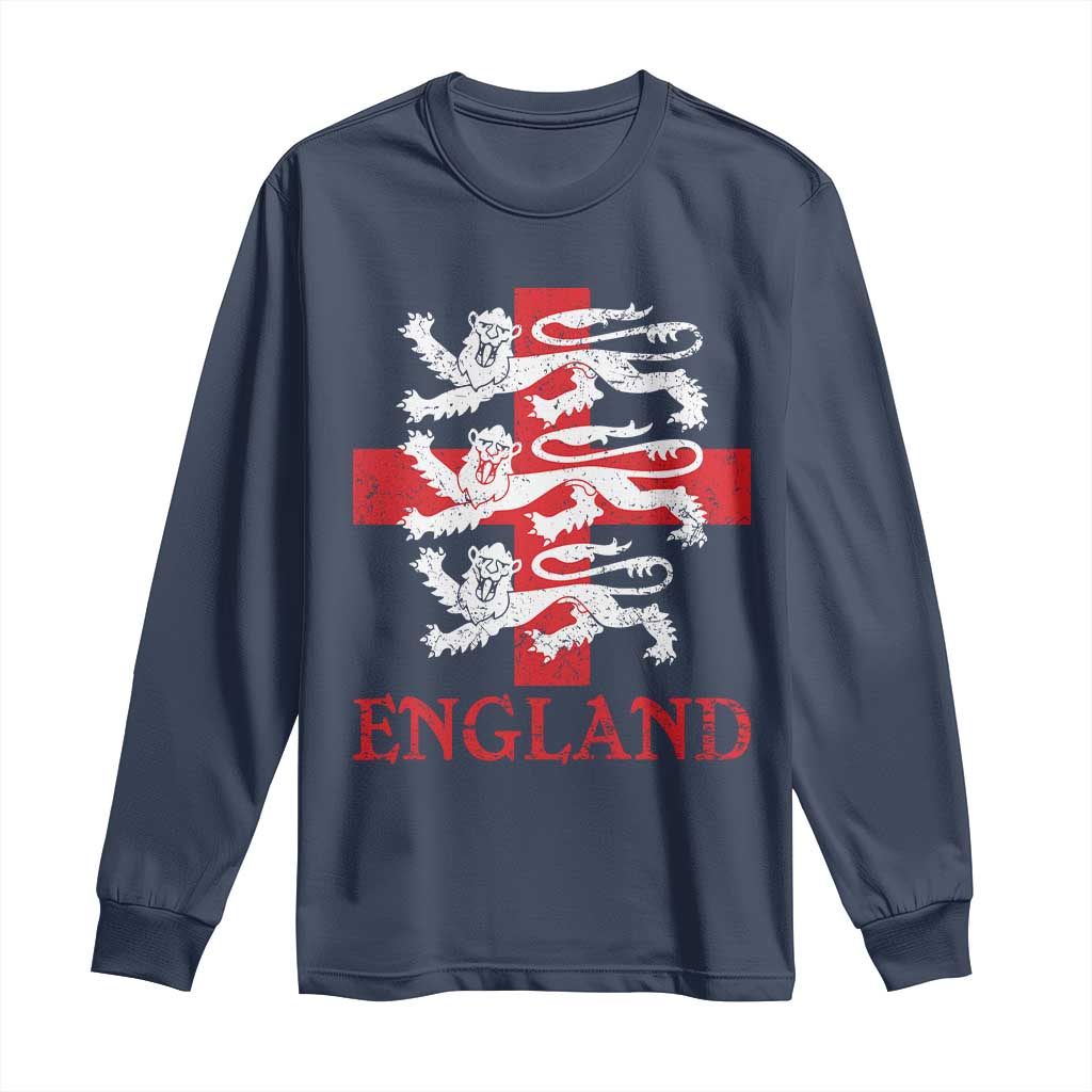 England Three Lions Symbol English Pride Souvenir Long Sleeve Shirt