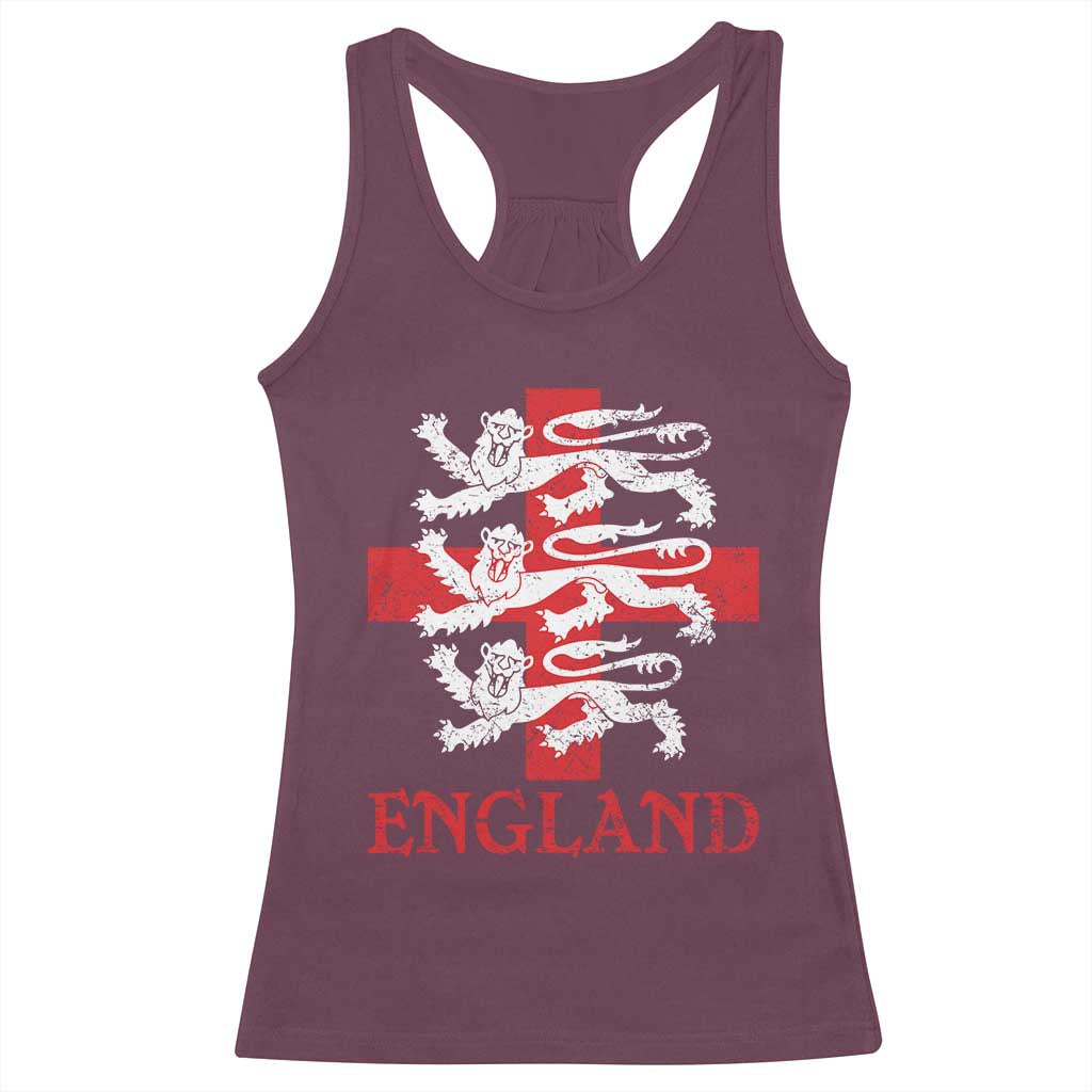 England Three Lions Symbol English Pride Souvenir Racerback Tank Top