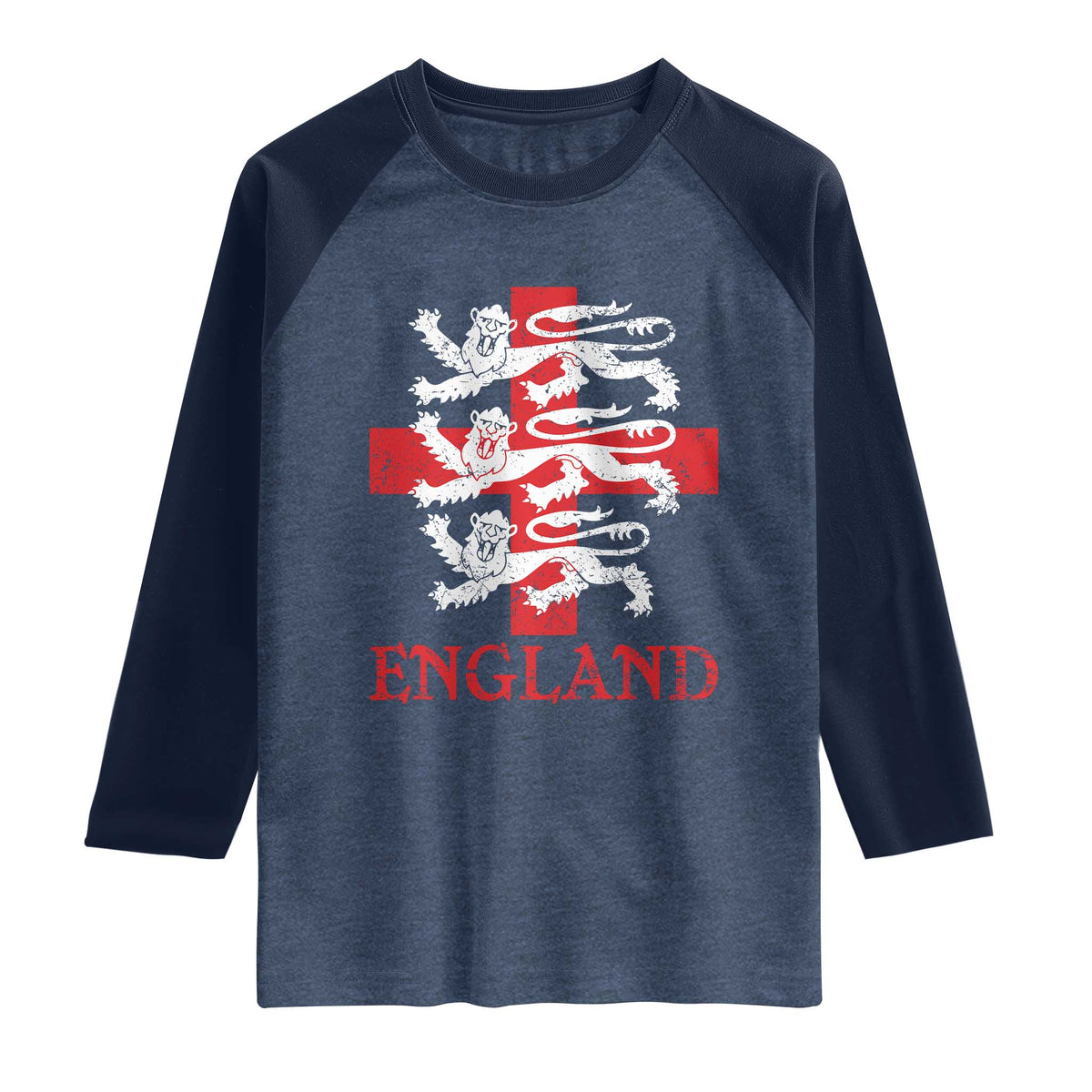England Three Lions Symbol English Pride Souvenir Raglan Shirt