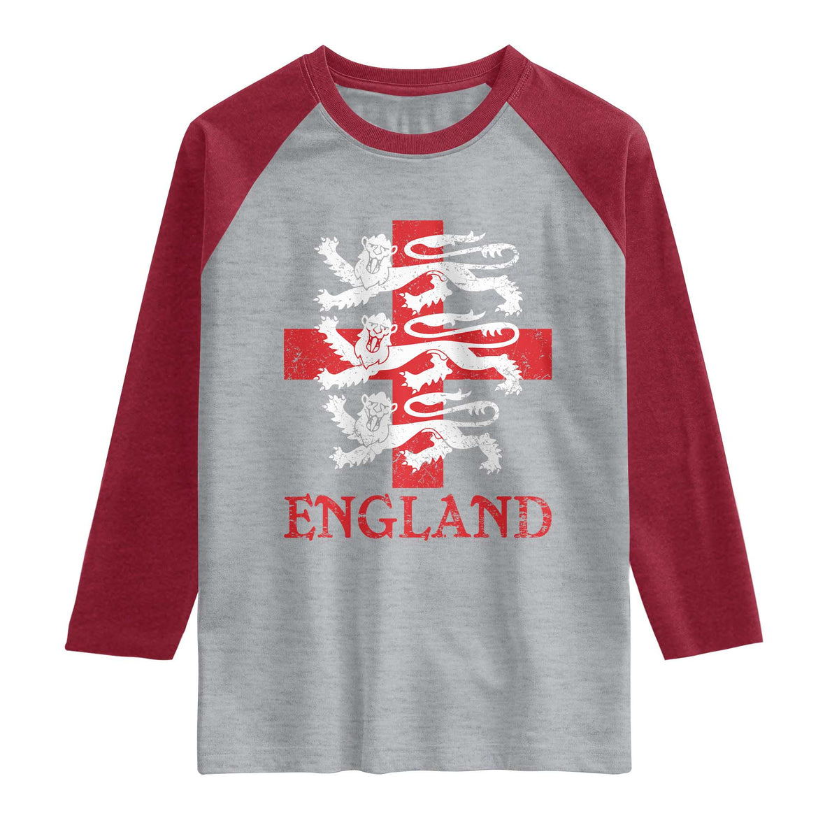 England Three Lions Symbol English Pride Souvenir Raglan Shirt