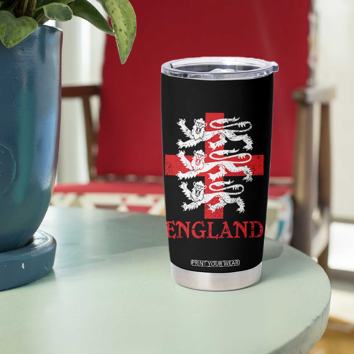 England Three Lions Symbol English Pride Souvenir Tumbler Cup