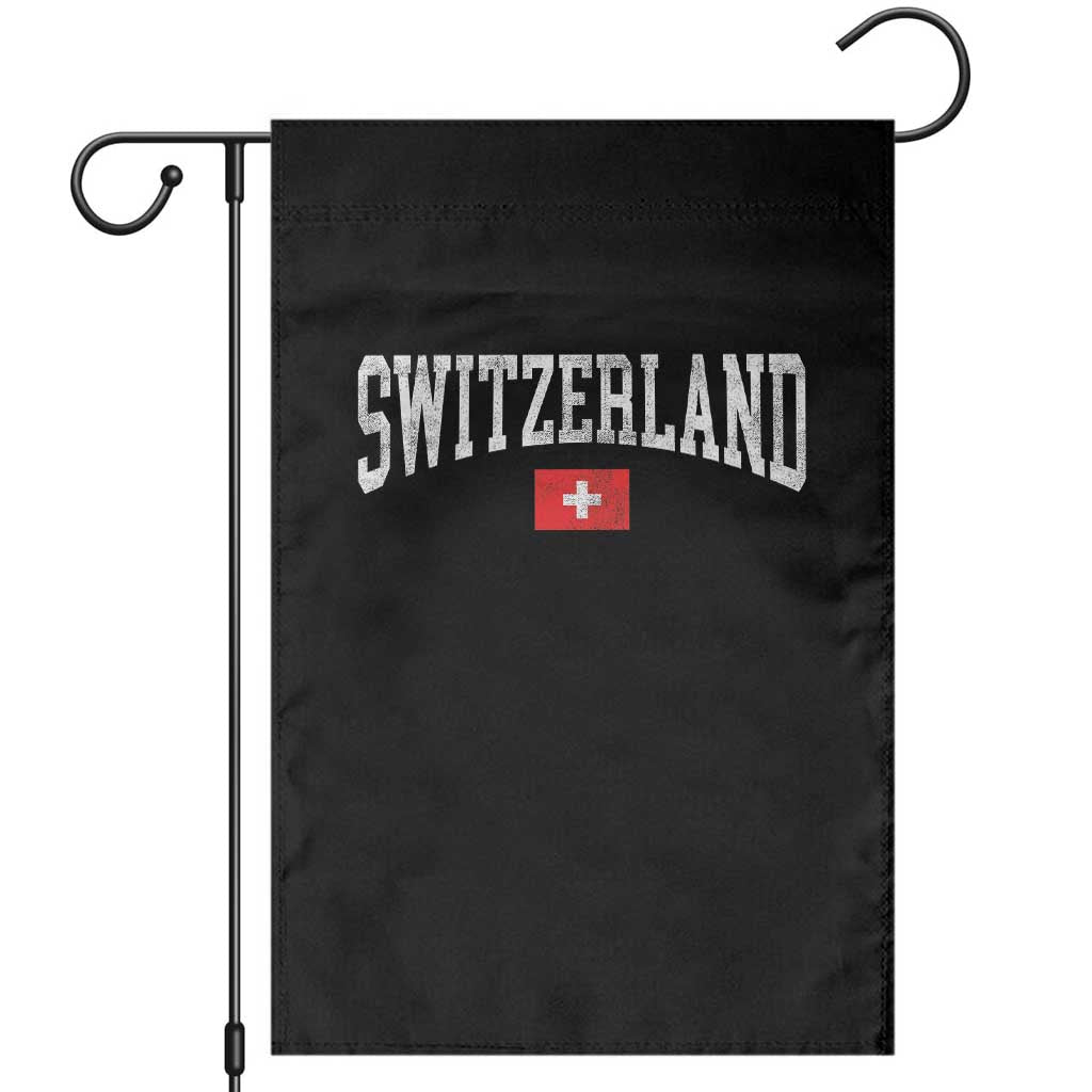 Vintage Switzerland National Pride The Swiss Cross Garden Flag TS11 Black Print Your Wear