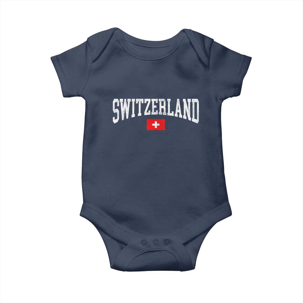 Vintage Switzerland National Pride The Swiss Cross Baby Onesie