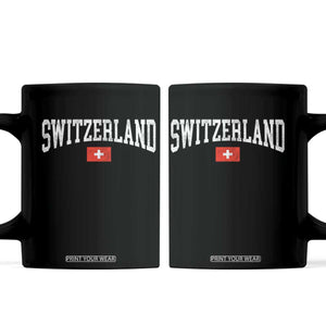 Vintage Switzerland National Pride The Swiss Cross Coffee Mug TS11 Black Print Your Wear