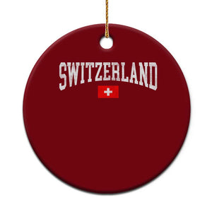Vintage Switzerland National Pride The Swiss Cross Ceramic Ornament