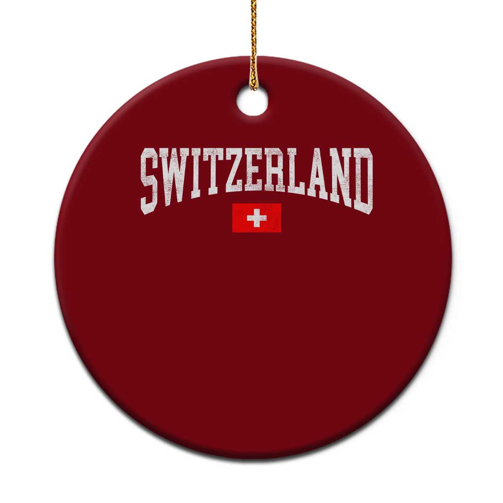 Vintage Switzerland National Pride The Swiss Cross Ceramic Ornament TS11 1pc Red Print Your Wear