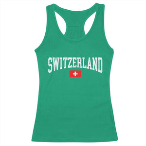 Vintage Switzerland National Pride The Swiss Cross Racerback Tank Top