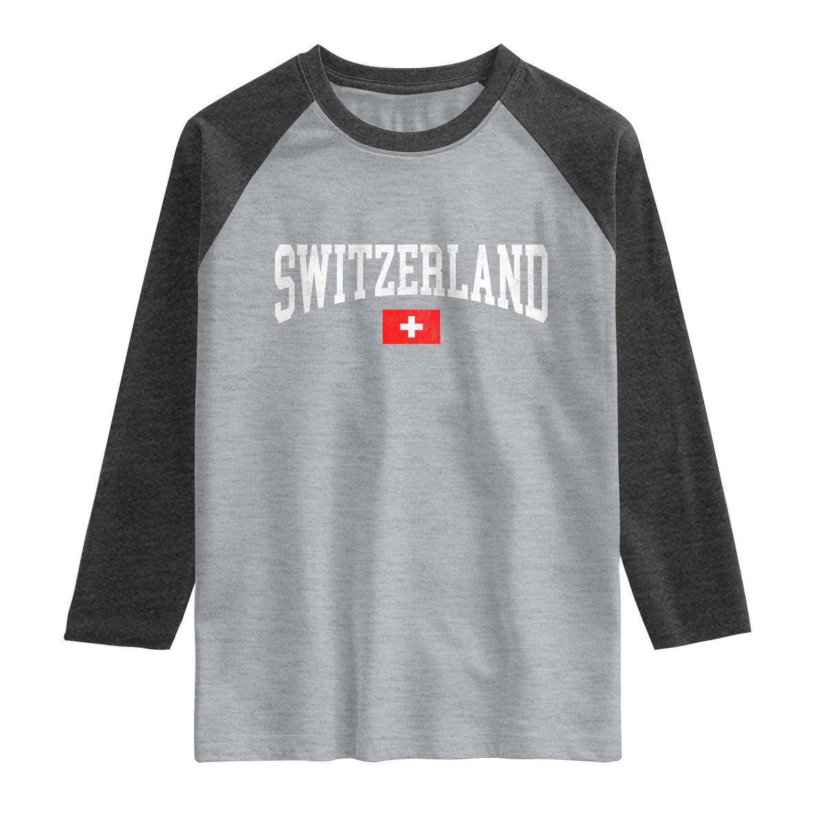 Vintage Switzerland National Pride The Swiss Cross Raglan Shirt