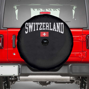 Vintage Switzerland National Pride The Swiss Cross Spare Tire Cover TS11 Black Print Your Wear