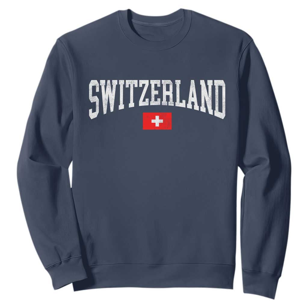 Vintage Switzerland National Pride The Swiss Cross Sweatshirt