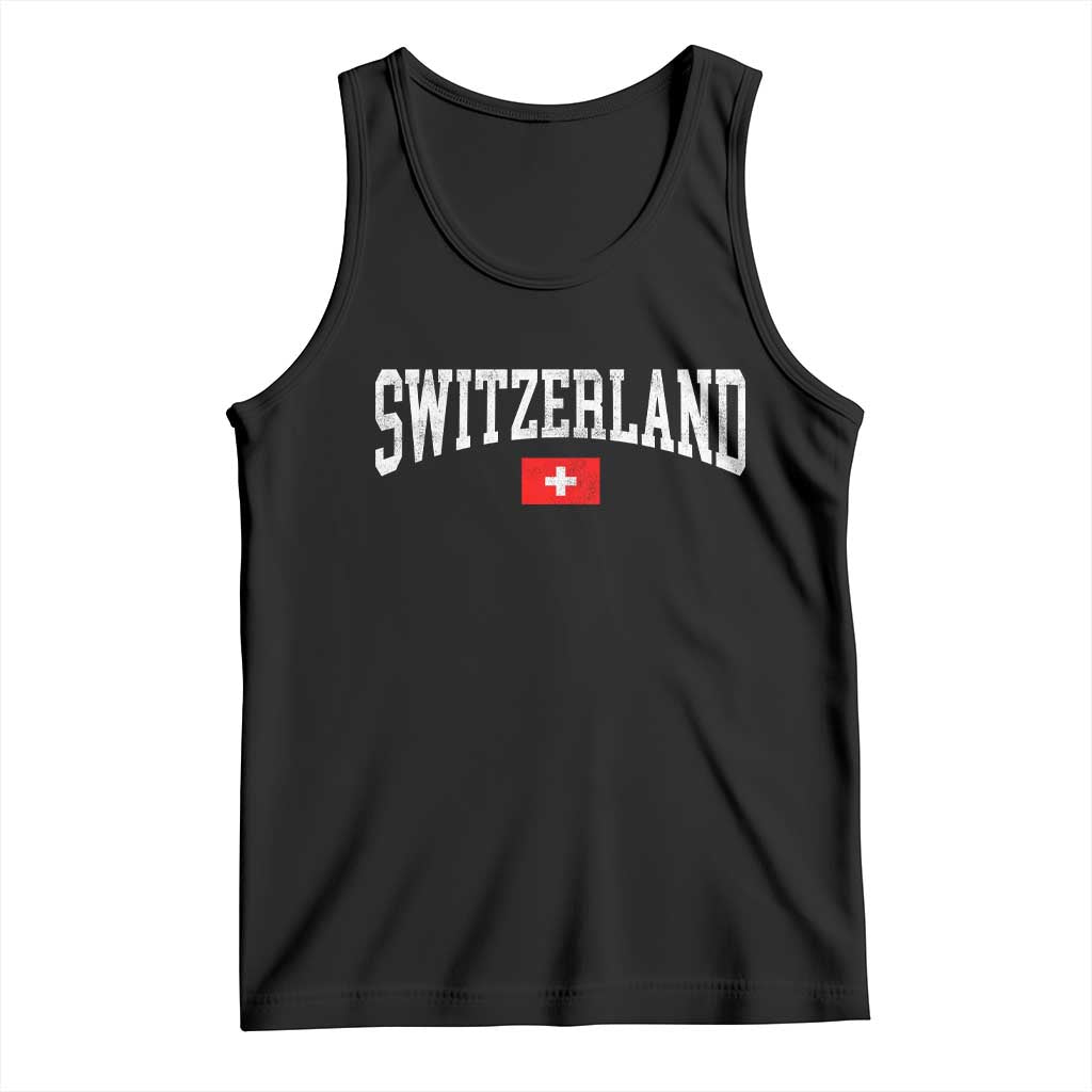 Vintage Switzerland National Pride The Swiss Cross Tank Top TS11 Black Print Your Wear
