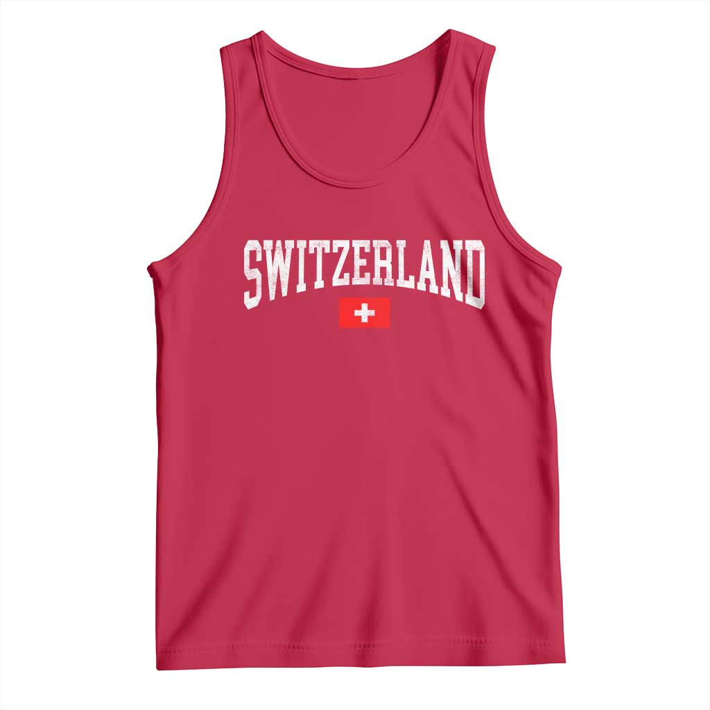 Vintage Switzerland National Pride The Swiss Cross Tank Top