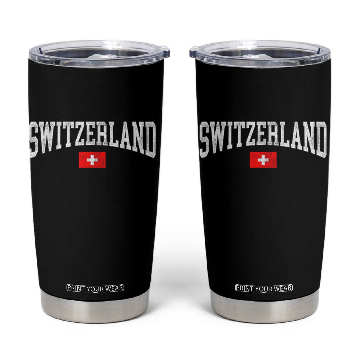 Vintage Switzerland National Pride The Swiss Cross Tumbler Cup TS11 Black Print Your Wear