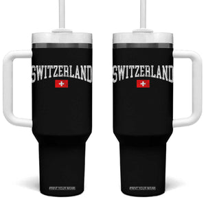 Vintage Switzerland National Pride The Swiss Cross Tumbler With Handle TS11 One Size: 40 oz Black Print Your Wear