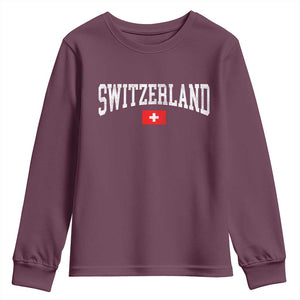 Vintage Switzerland National Pride The Swiss Cross Youth Sweatshirt