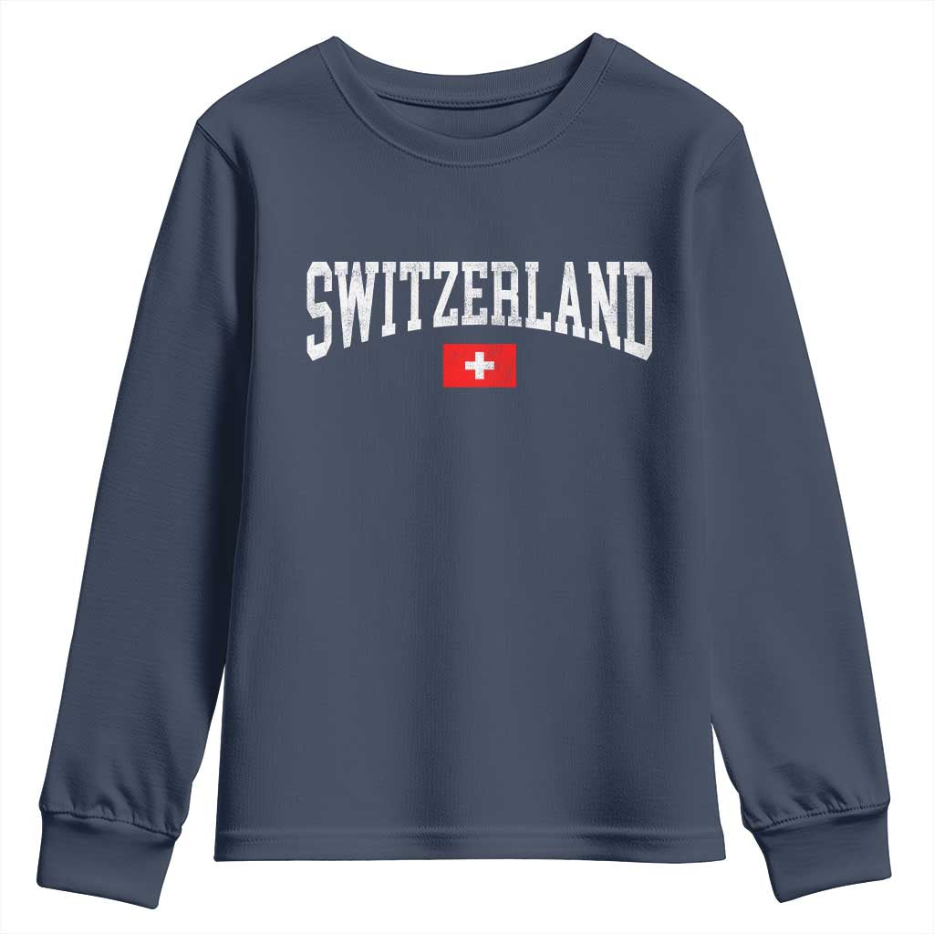 Vintage Switzerland National Pride The Swiss Cross Youth Sweatshirt