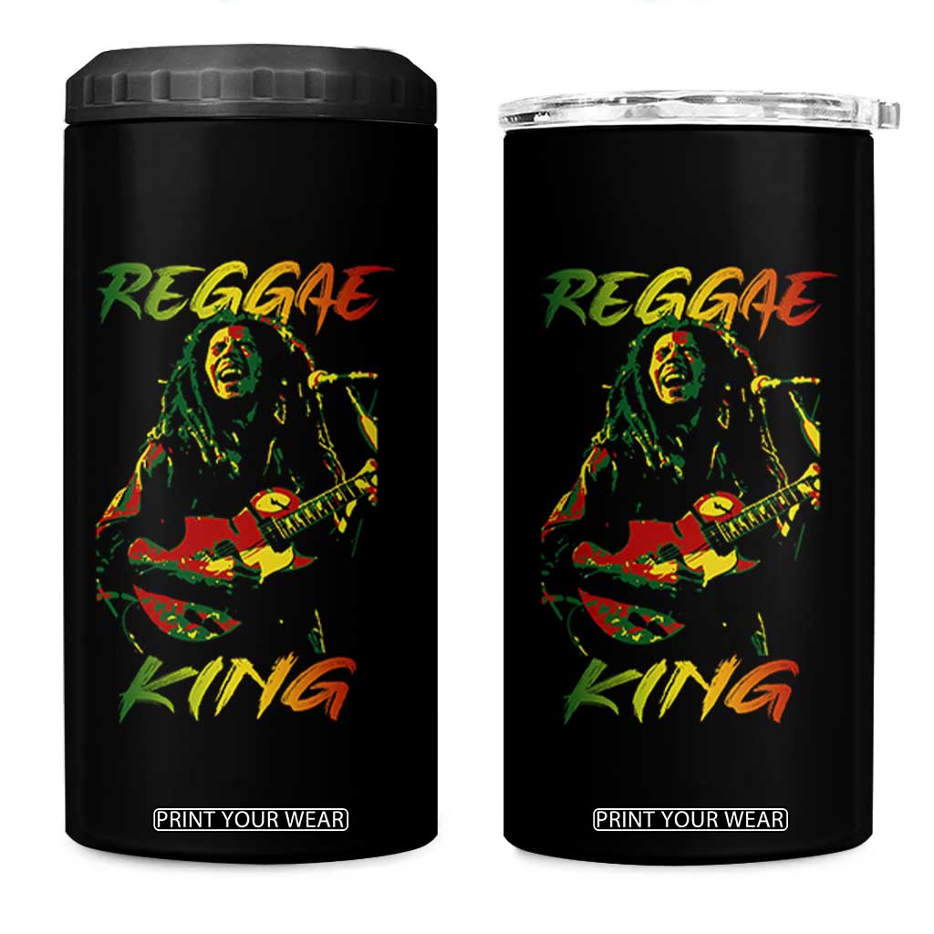 Legend Bob 4 in 1 Can Cooler Tumbler Reggae King Music Rastafarian TS11 One Size: 16 oz Black Print Your Wear