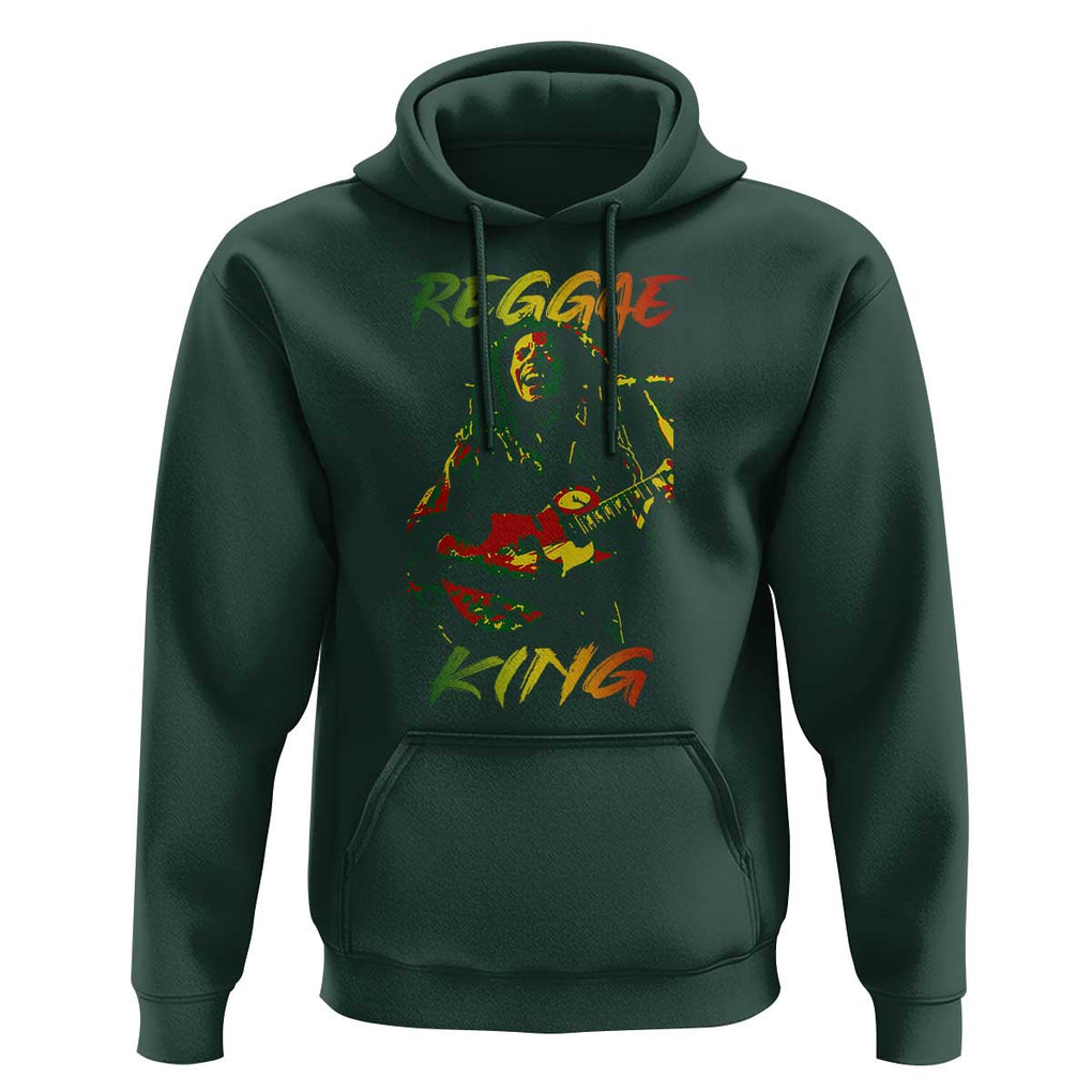 Legend Bob Hoodie Reggae King Music Rastafarian TS11 Dark Forest Green Print Your Wear