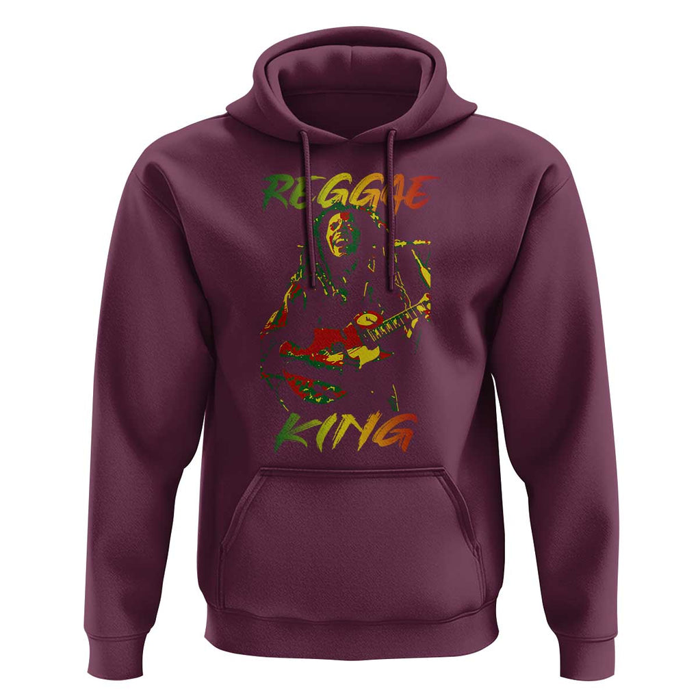 Legend Bob Hoodie Reggae King Music Rastafarian TS11 Maroon Print Your Wear