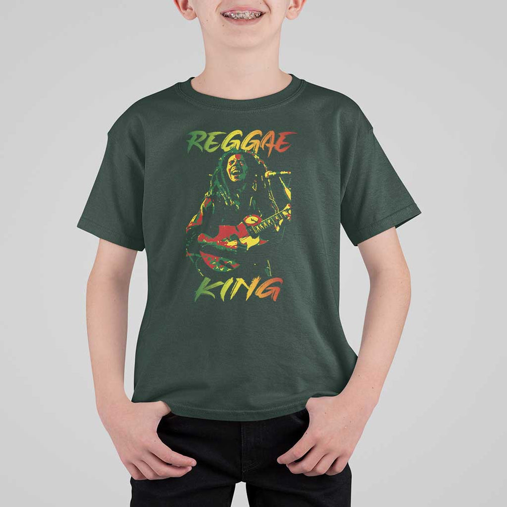 Legend Bob T Shirt For Kid Reggae King Music Rastafarian TS11 Dark Forest Green Print Your Wear