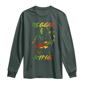 Legend Bob Long Sleeve Shirt Reggae King Music Rastafarian TS11 Dark Forest Green Print Your Wear
