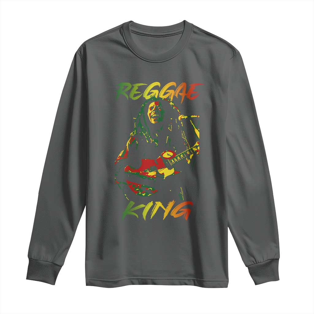 Legend Bob Long Sleeve Shirt Reggae King Music Rastafarian TS11 Dark Heather Print Your Wear
