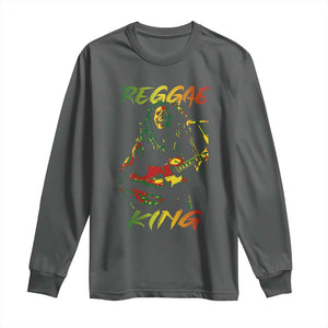 Legend Bob Long Sleeve Shirt Reggae King Music Rastafarian TS11 Dark Heather Print Your Wear