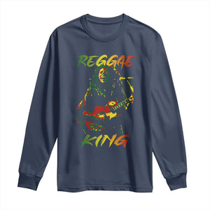 Legend Bob Long Sleeve Shirt Reggae King Music Rastafarian TS11 Navy Print Your Wear
