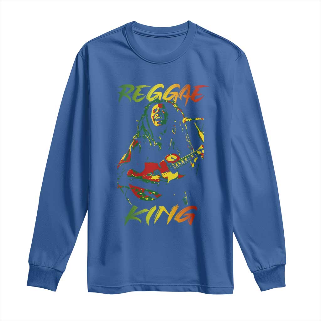 Legend Bob Long Sleeve Shirt Reggae King Music Rastafarian TS11 Royal Blue Print Your Wear