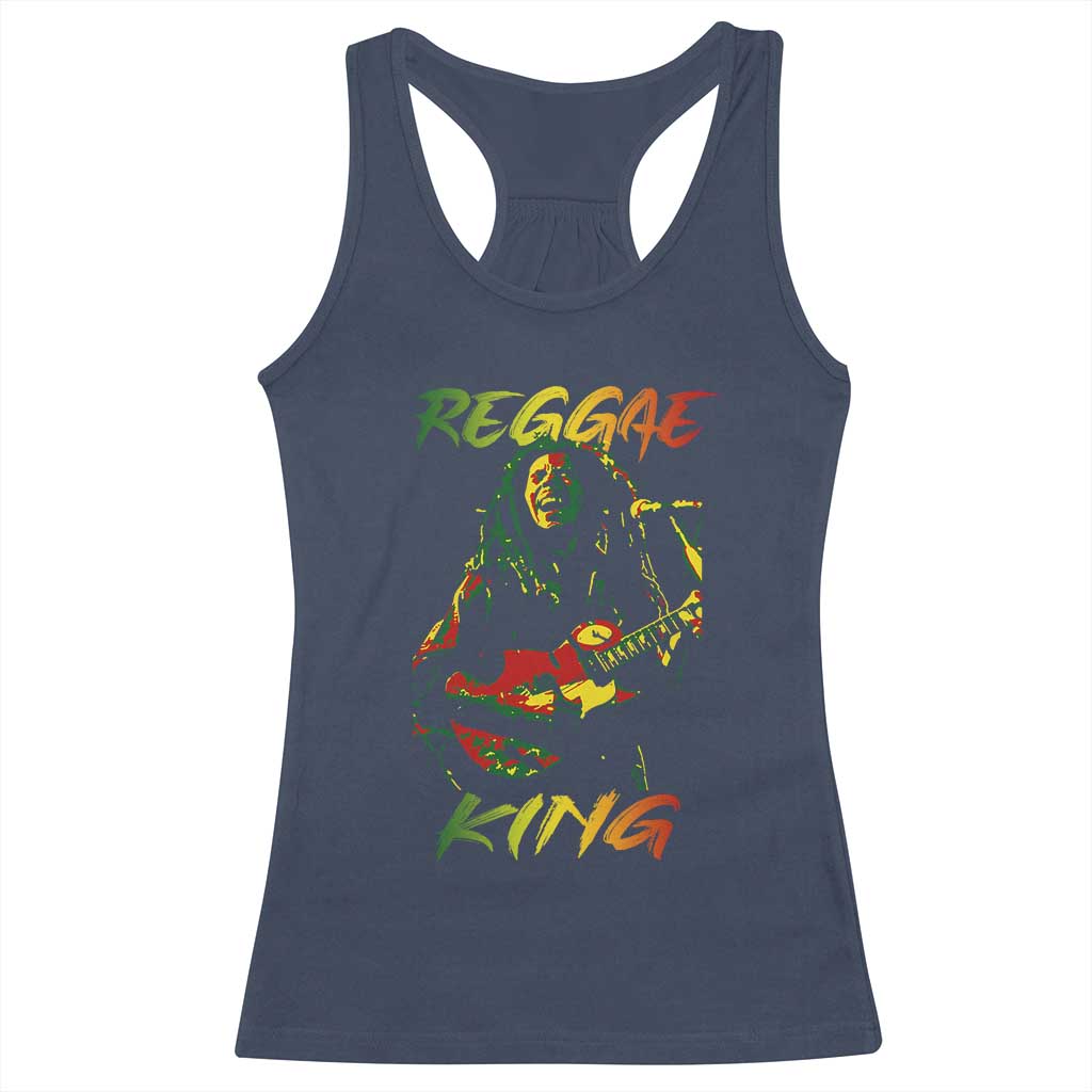 Legend Bob Racerback Tank Top Reggae King Music Rastafarian TS11 Navy Print Your Wear