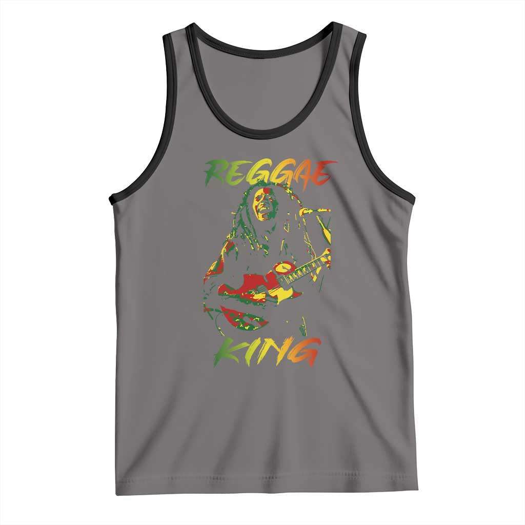 Legend Bob Tank Top Reggae King Music Rastafarian TS11 Deep Heather Black Print Your Wear