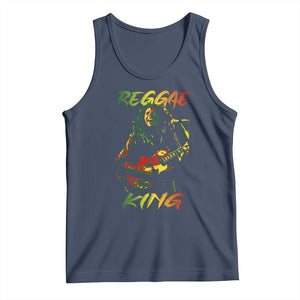 Legend Bob Tank Top Reggae King Music Rastafarian TS11 Navy Print Your Wear