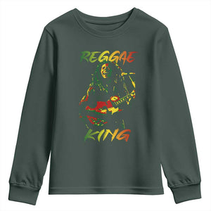 Legend Bob Youth Sweatshirt Reggae King Music Rastafarian TS11 Dark Forest Green Print Your Wear