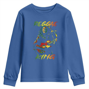 Legend Bob Youth Sweatshirt Reggae King Music Rastafarian TS11 Royal Blue Print Your Wear