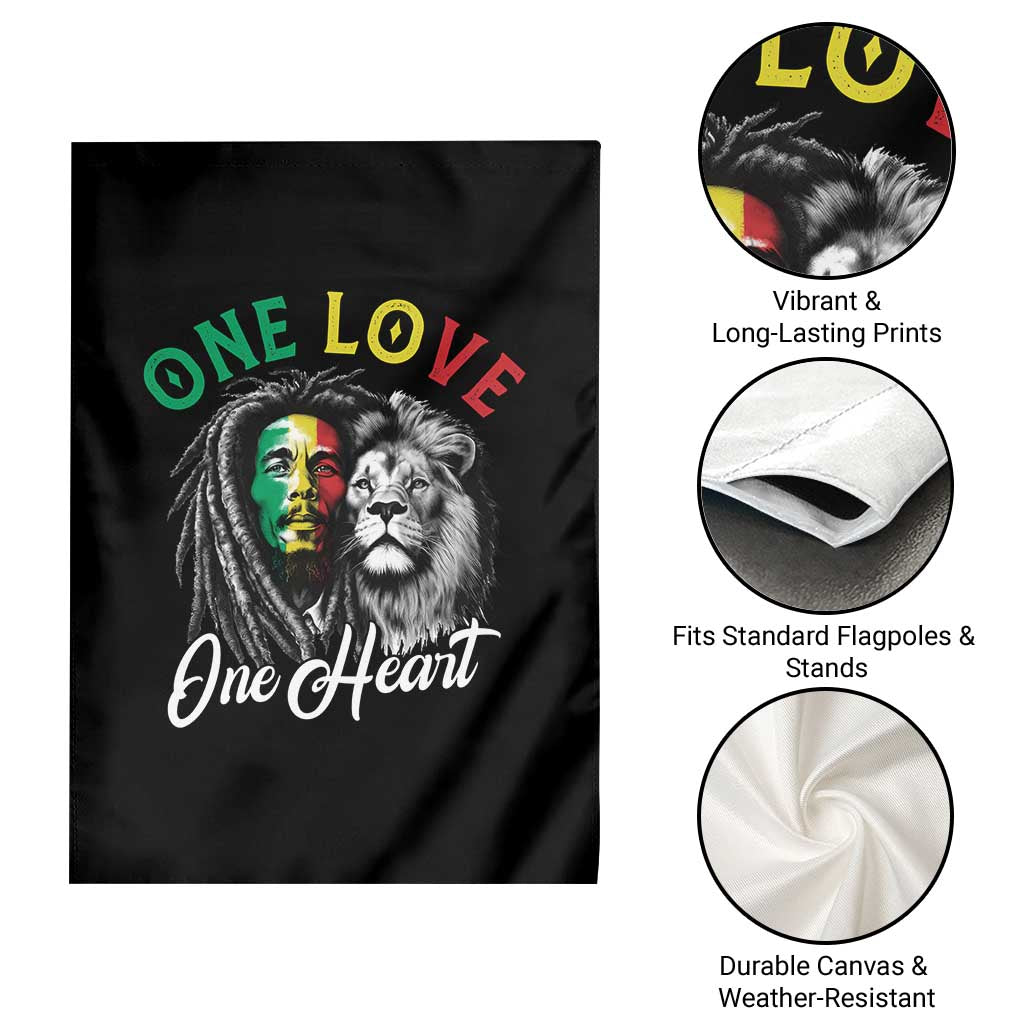 Reggae Legend Garden Flag One Love One Heart Rastafarian Reggae Music Lion TS11 Print Your Wear