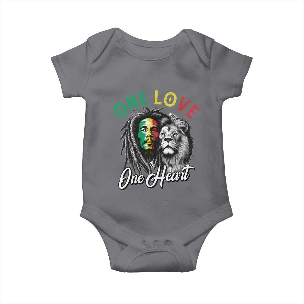 Reggae Legend Baby Onesie One Love One Heart Rastafarian Reggae Music Lion TS11 Charcoal Print Your Wear