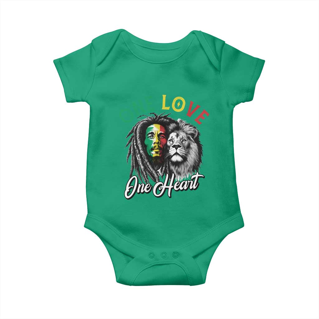Reggae Legend Baby Onesie One Love One Heart Rastafarian Reggae Music Lion TS11 Irish Green Print Your Wear