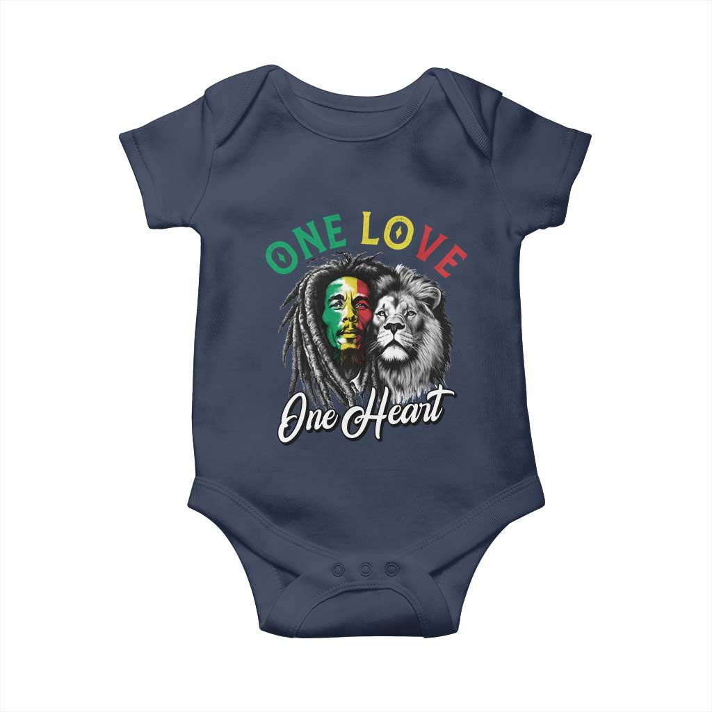 Reggae Legend Baby Onesie One Love One Heart Rastafarian Reggae Music Lion TS11 Navy Print Your Wear