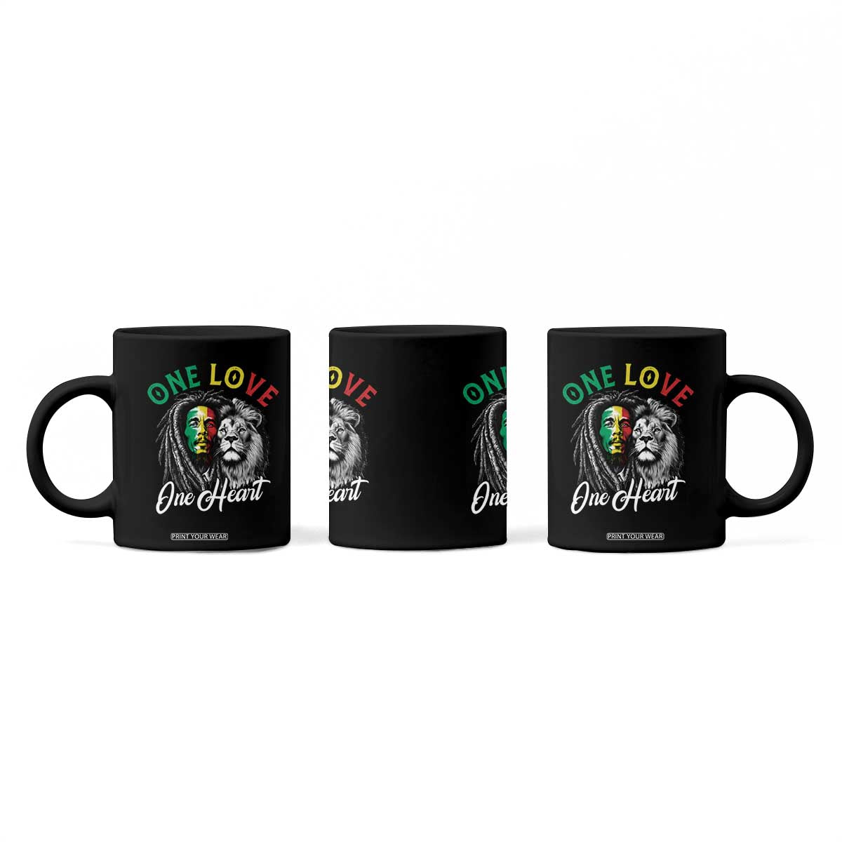 Reggae Legend Coffee Mug One Love One Heart Rastafarian Reggae Music Lion TS11 Print Your Wear