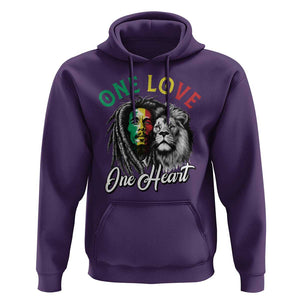 Reggae Legend Hoodie One Love One Heart Rastafarian Reggae Music Lion TS11 Purple Print Your Wear