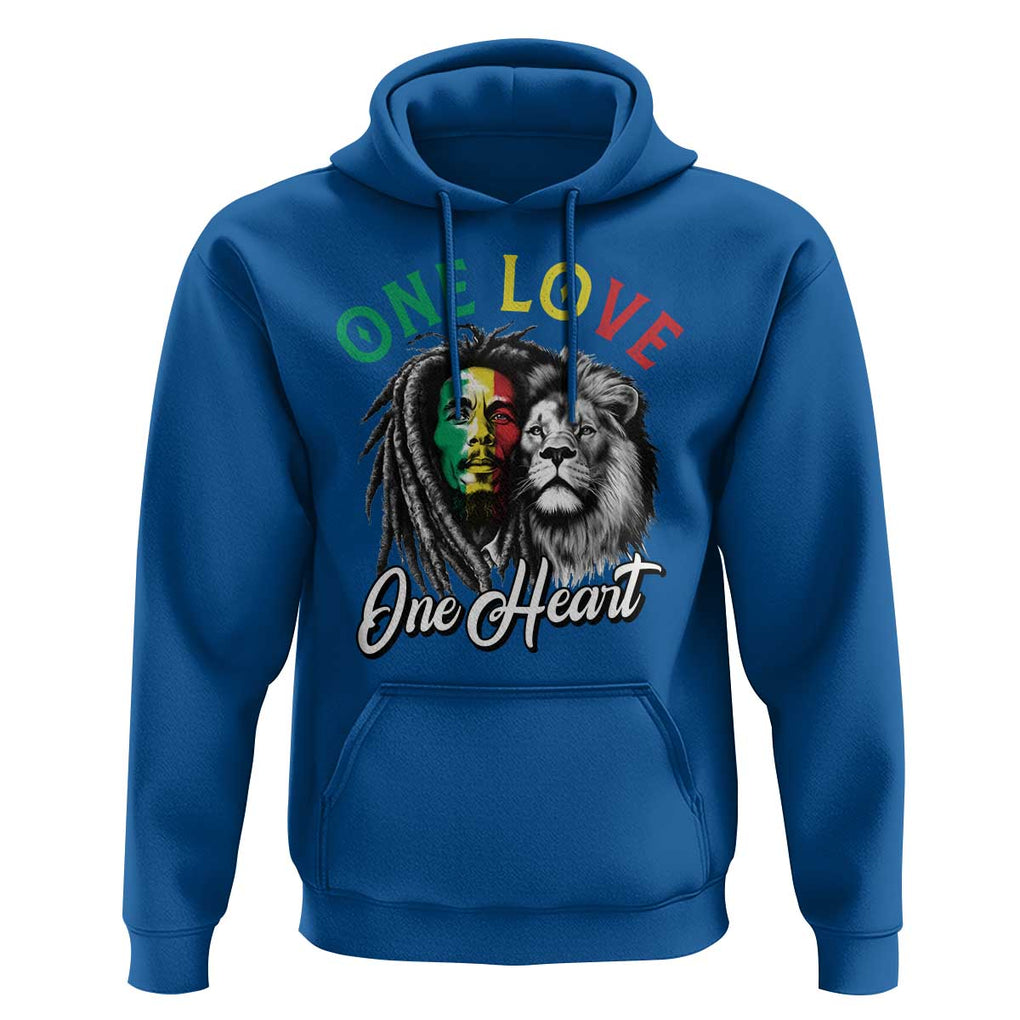 Reggae Legend Hoodie One Love One Heart Rastafarian Reggae Music Lion TS11 Royal Blue Print Your Wear