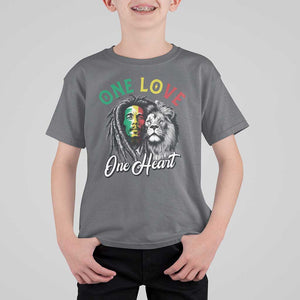 Reggae Legend T Shirt For Kid One Love One Heart Rastafarian Reggae Music Lion TS11 Charcoal Print Your Wear