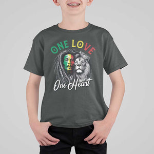 Reggae Legend T Shirt For Kid One Love One Heart Rastafarian Reggae Music Lion TS11 Dark Heather Print Your Wear