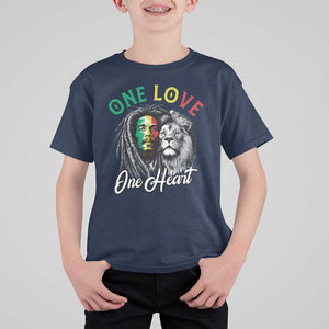 Reggae Legend T Shirt For Kid One Love One Heart Rastafarian Reggae Music Lion TS11 Navy Print Your Wear